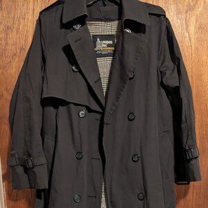 Black London Fog Trench Coat (sz 8)